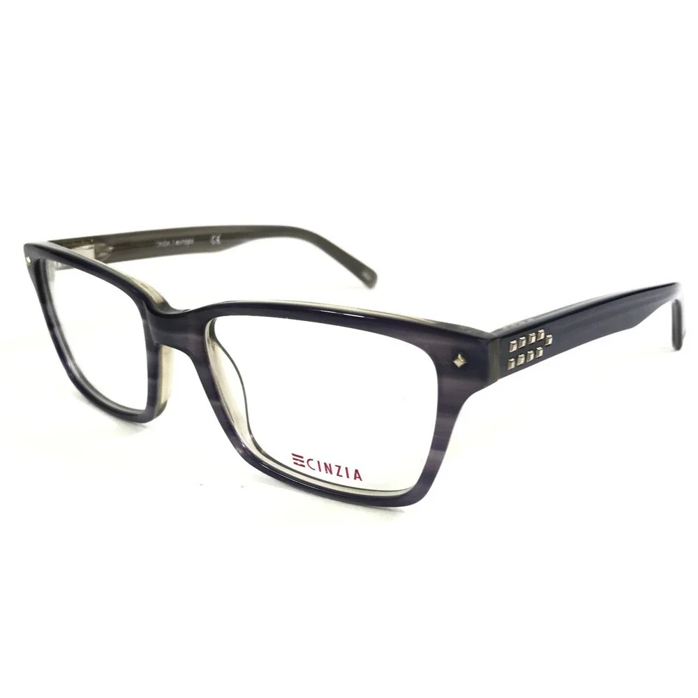 Cinzia Eyeglasses Frames CIN-5035 C1 Purple Gray Rectangle Full Rim 52-17-140